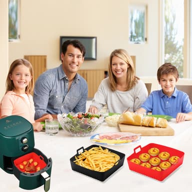 Matbeholder til airfryer, av ikke-klebrig silikon Sort