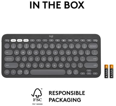 Logitech Pebble Keys 2 K380s trådløst tastatur (Grafitt)