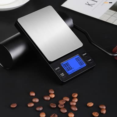 Liten, oppladbar digitalvekt 2 kg / 0,1 g Sort