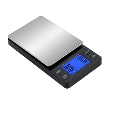 Liten, oppladbar digitalvekt 2 kg / 0,1 g Sort