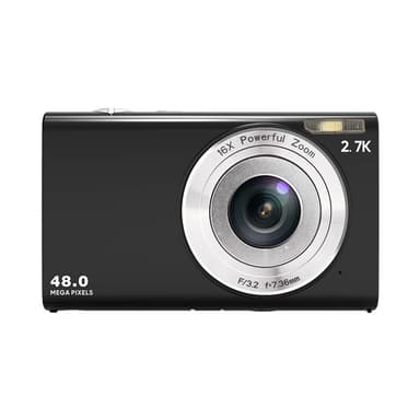 Digitalkamera 48MP 2,7K FHD 16X digital zoom 2,88"" skjerm Sort