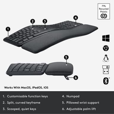 Logitech Ergo K860 ergonomisk tastatur
