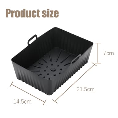 To Air fryer-beholdere med grytevott Sort