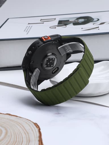 Magnetisk klokkerem i silikon for Garmin 22 mm gress farge
