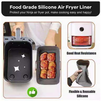 To Air fryer-beholdere med grytevott Sort