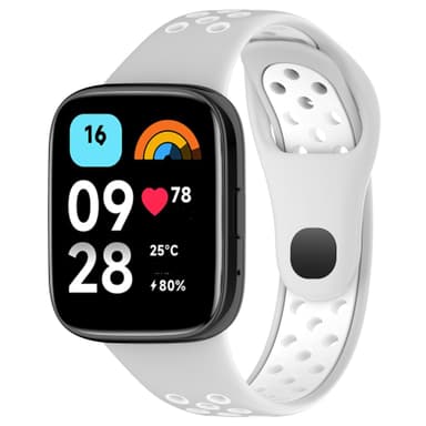 Erstatningsklokkerem, kompatibel med Xiaomi Redmi Watch 3 Active/Redmi Watch 3 Lite/Redmi Watch 3 Youth Grå