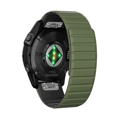 Magnetisk klokkerem i silikon for Garmin 22 mm gress farge