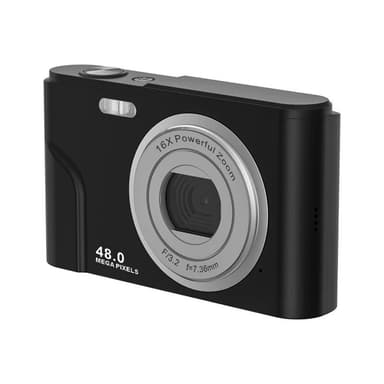 Digitalkamera 1080P 48 megapiksler 16x zoom Sort