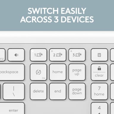 Logitech MK950 Slim Combo tastatur og mus (hvit)