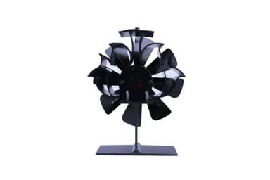 Kaminvifte for bedre varmefordeling 8 blader Sort