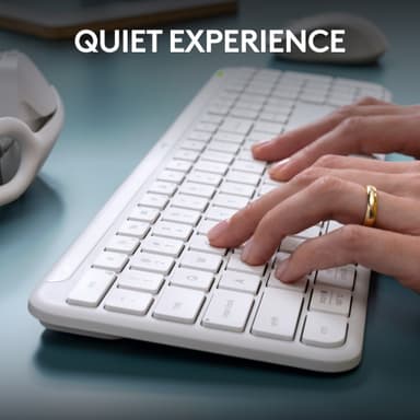 Logitech MK950 Slim Combo tastatur og mus (hvit)