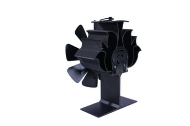 Kaminvifte for bedre varmefordeling 8 blader Sort