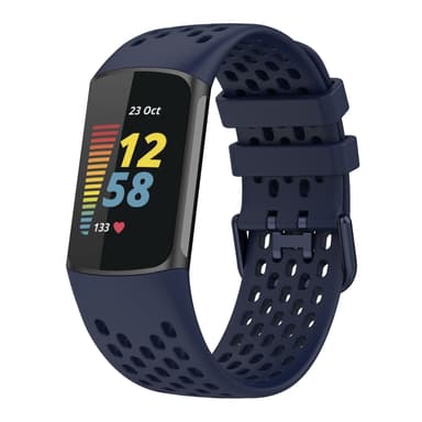 Silikonarmbånd for Fitbit Charge 6/5 Mørke blå