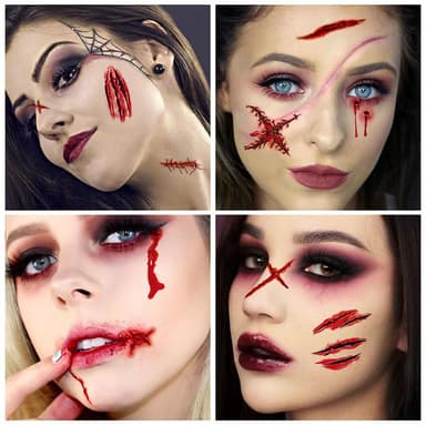 Midlertidige halloween-tatoveringer, 10 ark Flerfarget