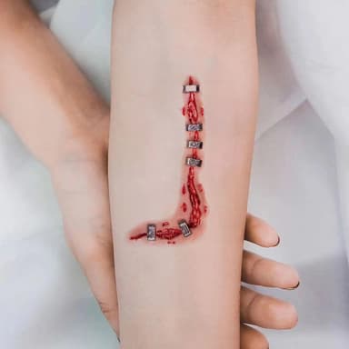 Midlertidige halloween-tatoveringer, 10 ark Flerfarget