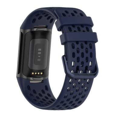 Silikonarmbånd for Fitbit Charge 6/5 Mørke blå