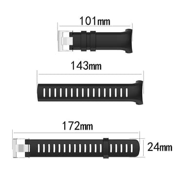 Silikonarmbånd til Suunto D6 Dive/D6i NOVO/D6i ZULU Sort