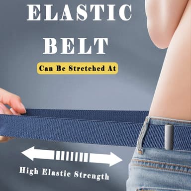Elastisk belte uten spenne, unisex Sort M