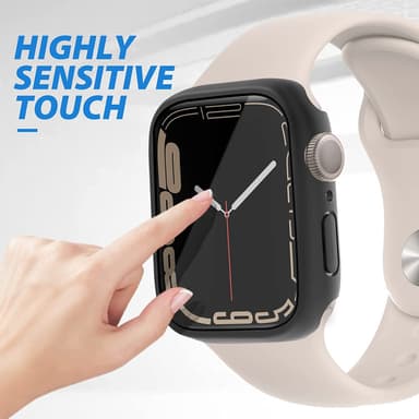 Deksel med skjermbeskytter for Apple Watch 7 / 8 (45 mm), svart