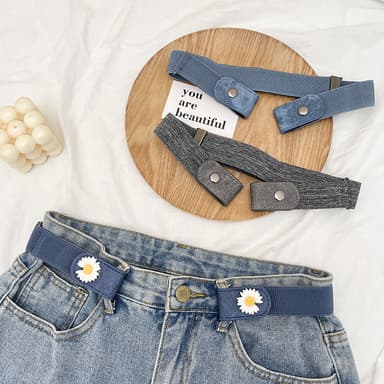 Elastisk belte uten spenne, unisex Sort M