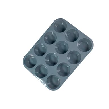 Silikonkakeform - 12 kopper muffinsform Grå