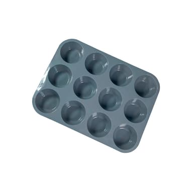 Silikonkakeform - 12 kopper muffinsform Grå