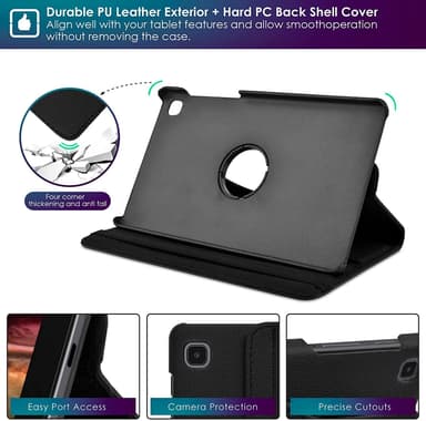 Etui / stativ til Samsung Galaxy Tab A7 Lite T220/T225, svart