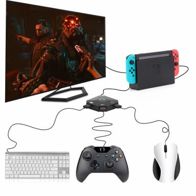 Mus-/tastaturadapter kompatibel med Nintendo Switch, PS4, Xbox One/360, PS3