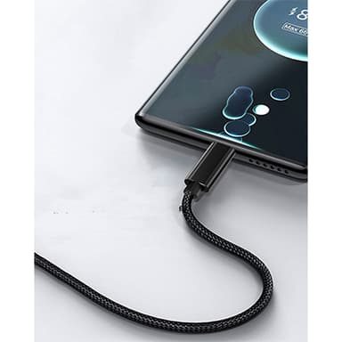 USB-A 2.0 til USB C-kabel med 3A hurtiglading Sort 1 m