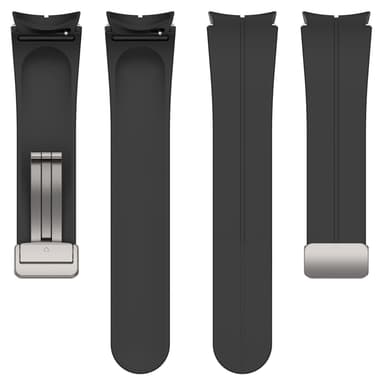 Silikonarmbånd med sammenleggbar spenne Sort S Samsung Galaxy Watch5 Pro