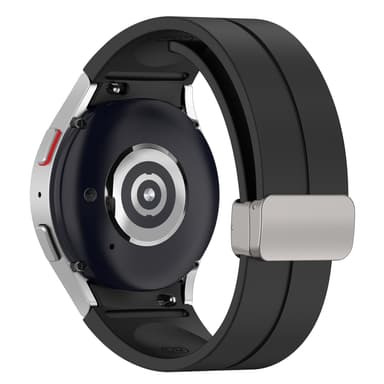 Silikonarmbånd med sammenleggbar spenne Sort S Samsung Galaxy Watch5 Pro