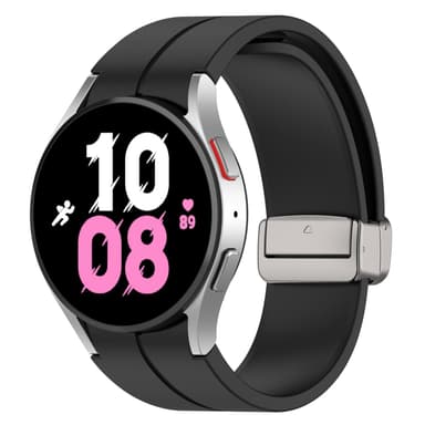Silikonarmbånd med sammenleggbar spenne Sort S Samsung Galaxy Watch5 Pro