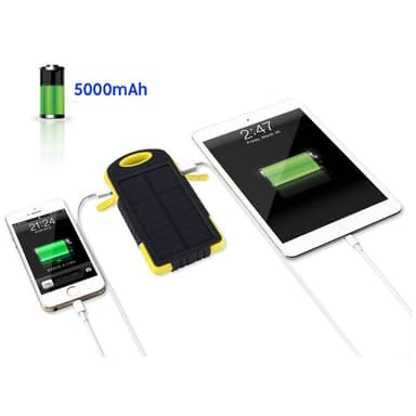Powerbank 5000 mAh - vannavstøtende - gul