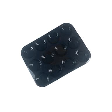 Silikonkakeform - 12 kopper muffinsform Sort