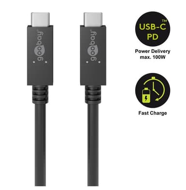 USB-C™ PD lade- og synkroniseringskabel 100 W
