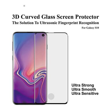 Skjermbeskytter Samsung Galaxy S10 i gjennomsiktig herdet glass