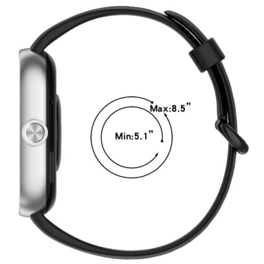 Silikonrem for Redmi Watch 4, Xiaomi Band 8 Pro Sort