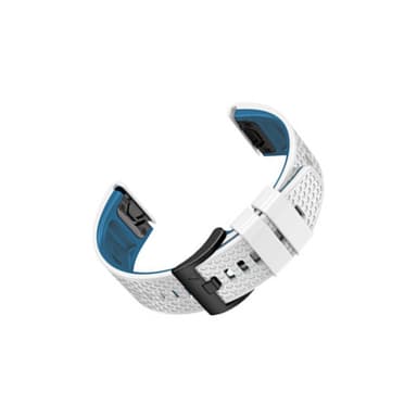 Silikonrem for Garmin Fenix 7/7x/6/6x Hvit + blå