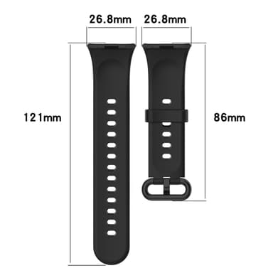 Silikonrem for Redmi Watch 4, Xiaomi Band 8 Pro Sort