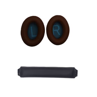Erstatningsøreputer og hodebånd for Bose QC15 QC25 QC35-hodetelefoner Kaffe+blått