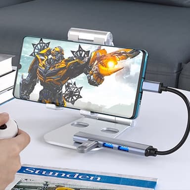 USB-C til USB 3.0 Hub med 4 porter Sølvgrå