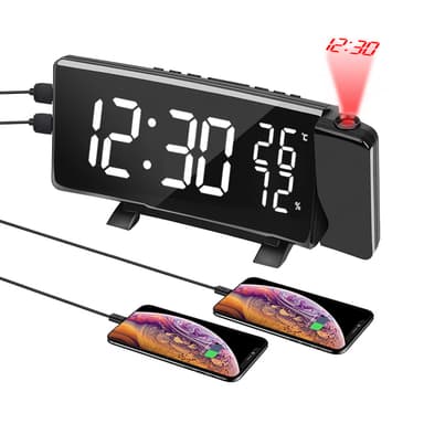 Multifunksjonell projeksjonsvekkerklokke