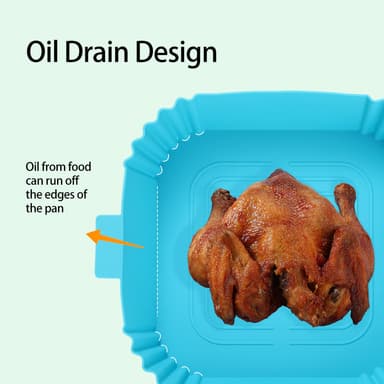 Silikonskål til Air Fryer 16,5x19,5 cm Blå