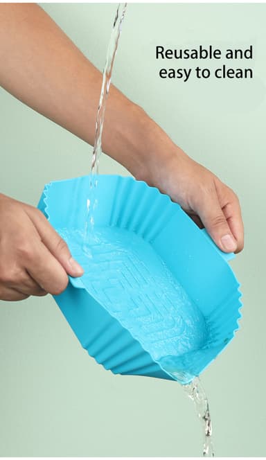 Silikonskål til Air Fryer 16,5x19,5 cm Blå