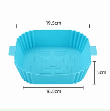 Silikonskål til Air Fryer 16,5x19,5 cm Blå