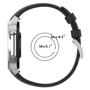Silikonarmbånd for Oppo Watch X og Oneplus Watch 2 Sort