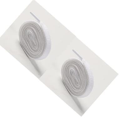 Flate skolisser i polyester, 4 par skolisser Hvit S
