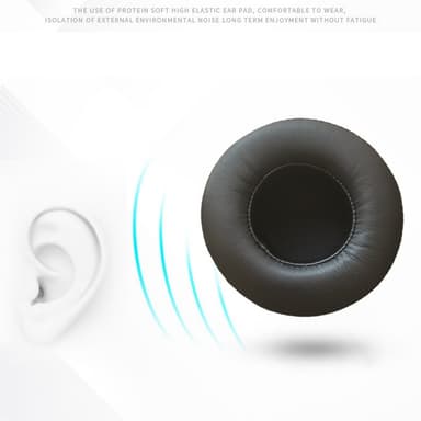Øreputer i proteinskinn for hodetelefoner 6.5 cm