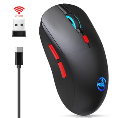 Trådløs mus - Oppladbar 2.4G Sort