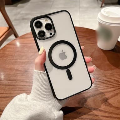 TPU fargerikt magnetisk telefondeksel, slitesterkt støtsikkert for iPhone Sort  iPhone 15 Pro Max